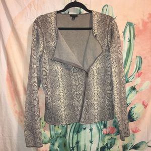 Ann Taylor Snakeskin Snake Print Moto Jacket